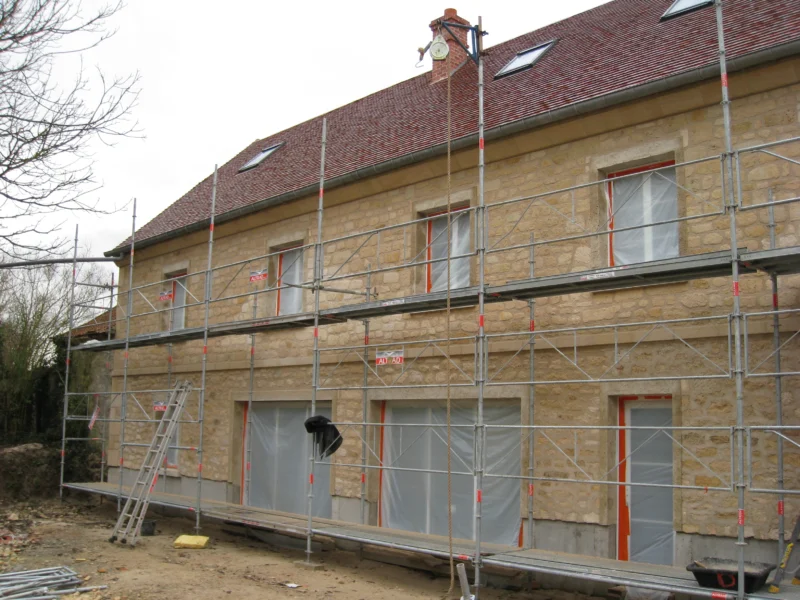 Démolition reconstruction d&rsquo;une grange en habitation- Façade arrière